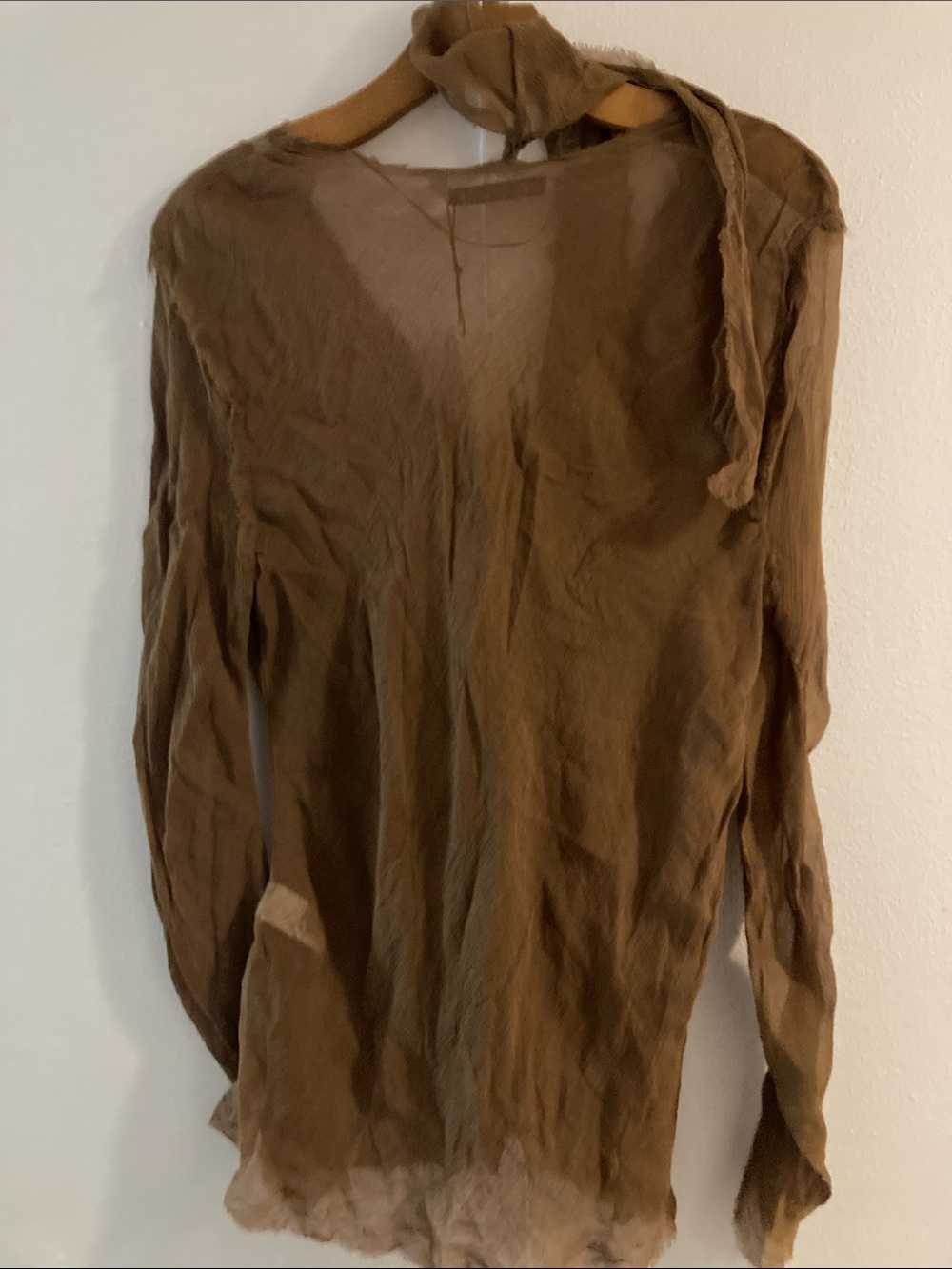 NWT Zara Brown Gauze Tunic with Scarf - Picture 6 of 6